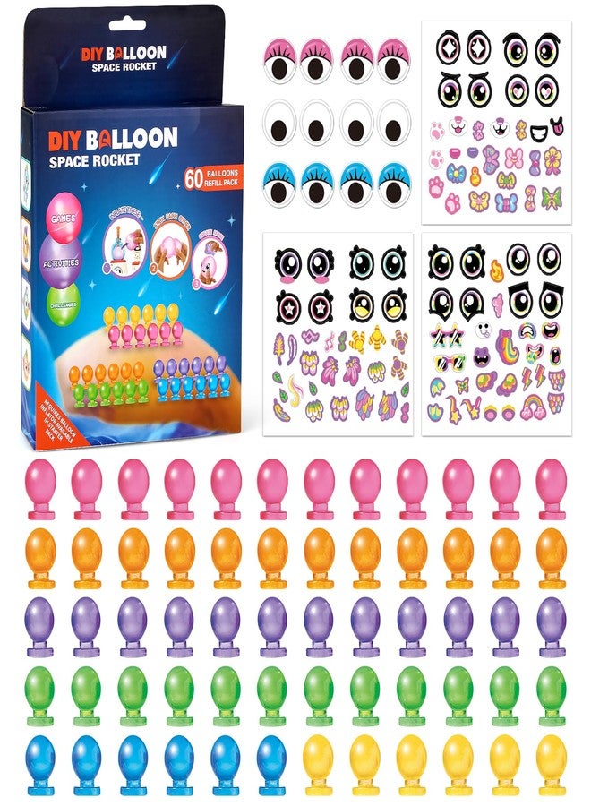 nicknack 162pcs DIY Balloons Accessories Kit for Kids,DIY Sticky Balloon Maker Toy Craft Kits for Kids,60pcs Magic Bouncy Balloon Refill Kit with Stickers Accessories,Toy Gift for Boys Girls Ages 3-12 - Image 1